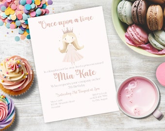 Invitaciones a la fiesta de cumpleaños 5 de la princesa, DESCARGA INSTANTE, Fiesta de cumpleaños de la princesa, Tema de fantasía, Fiesta encantada, 5a cumpleañera
