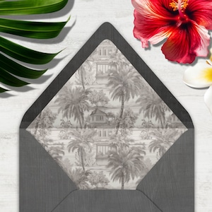 Bahamas Umschlageinlagen, INSTANT DOWNLOAD, tropischer Umschlageinlagen, Toile de Jouy, Palmen, Strandhäuser, Vintage Umschlageinlagen,