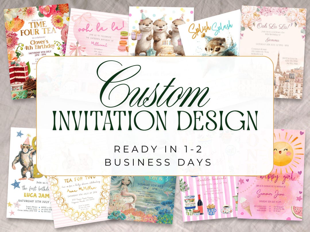 CUSTOM INVITATION DESIGN, Personalized Invites, Made to Order ...