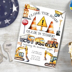 Construction Theme Birthday Invitation, INSTANT DOWNLOAD, Dump Everything, join our crew, dump truck, excavator, bulldozer, tractor, Boy 3rd