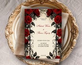 Printable Program Template, INSTANT DOWNLOAD, Folded, Wedding Ceremony, Templett, Editable Order of Service, Wedding timeline, Gothic