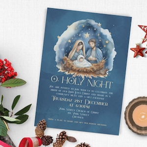Nativity Christmas Invitation, INSTANT DOWNLOAD, Christmas Party Invitation, Christian Party, Religious Christmas Party Ward Christmas Party