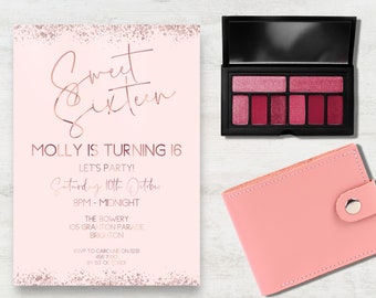 Rose Gold 16th birthday invitation, INSTANT DOWNLOAD, rose gold invite, Modern16th invite, minimal sweet 16th, rose gold sweet sixteen