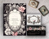 Gothic Wedding Invitation, INSTANT DOWNLOAD, Victorian Wedding Suite, Edwardian Wedding Bundle, Attire Card, RSVP, Victorian Wedding evite