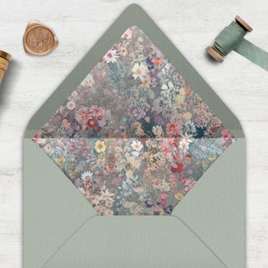 Blumen Umschlag Liner, INSTANT DOWNLOAD, Canva Template, Liberty, Englischer Stil, Garten, Umschlag Liner in verschiedenen Größen, A7 und andere