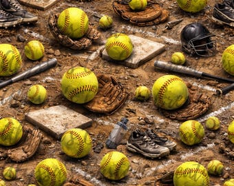Naadloze softbalprint: digitaal bestand
