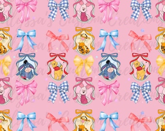 Naadloze Winnie Pooh-print: digitaal bestand