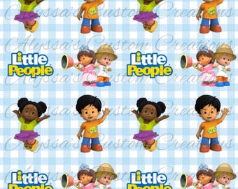 Naadloze Little People-print: digitaal bestand