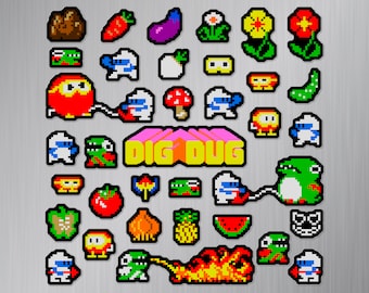 Dig Dug Arcade Magnet Set (35 Pieces)