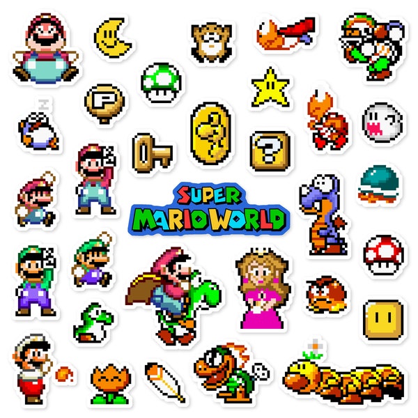 Super Mario World Sticker Set (32 Pieces)