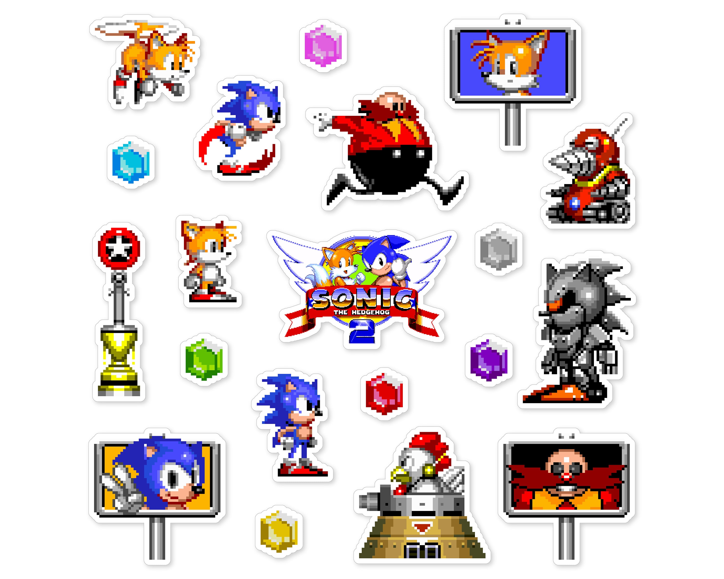 Sonic the Hedgehog Sega Sticker Pack 1in 10/25/50/100PC Glossy/holographic  Waterproof Video Game Decals for Laptop, Phone, Waterbottle, Car 