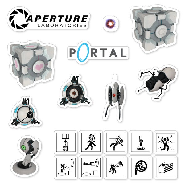 Portal Game Sticker Set (20 Pieces)