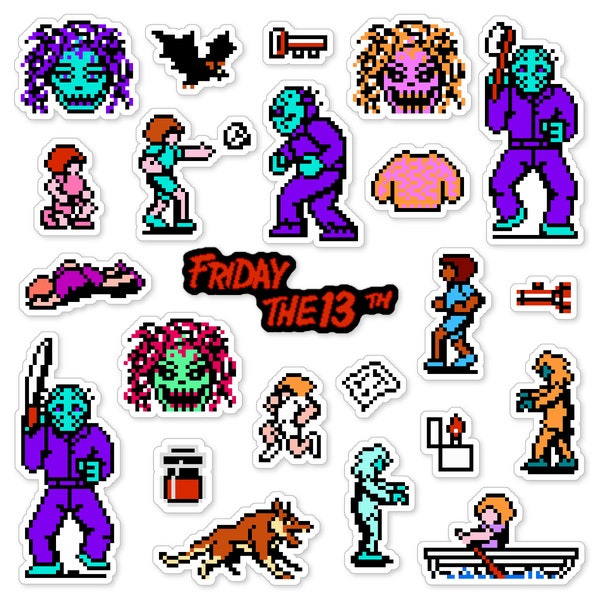 Friday the 13th NES Sticker Set (23 Pieces)