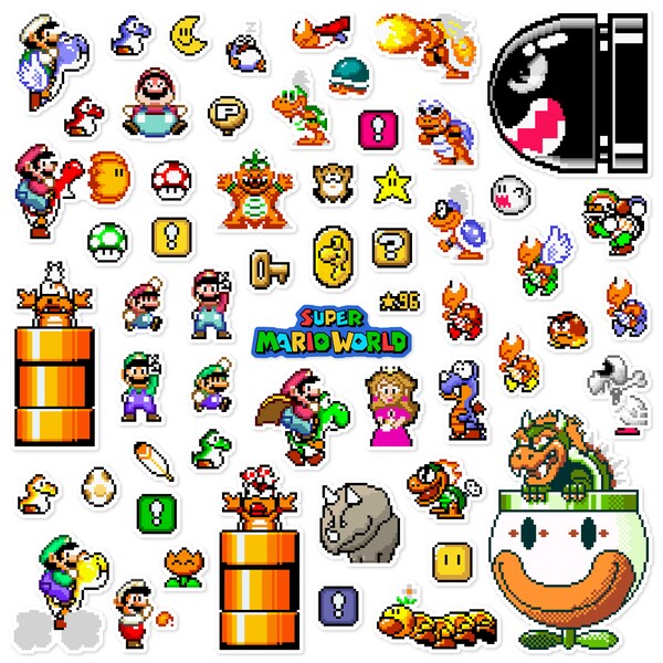 Super Mario World Sticker Set (58 Pieces)