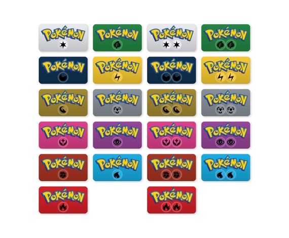 Pokemon TCG Trading Card Game Energy Symbols Deck Label 
