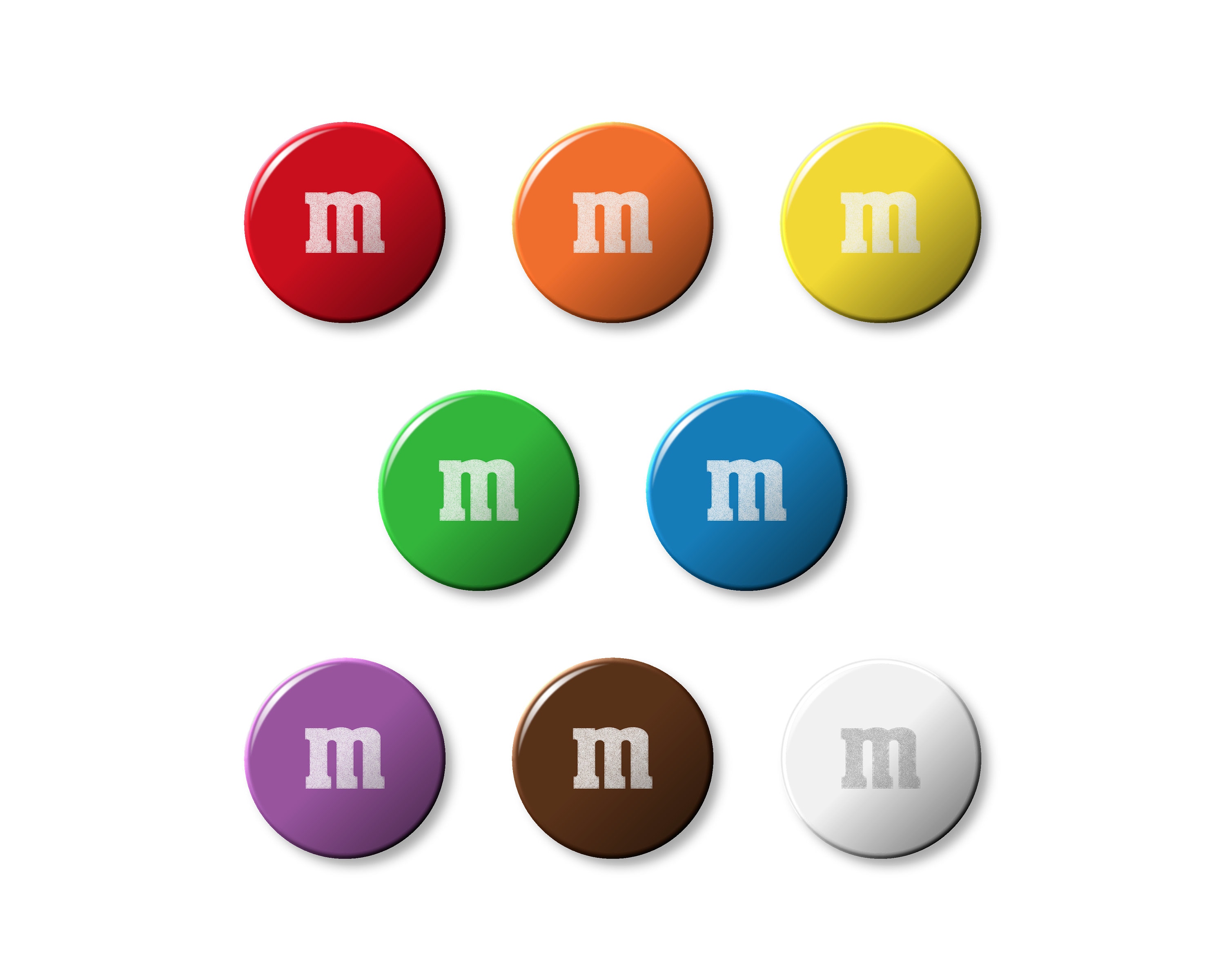 M&M Fake Candies Black and White Mix Colors Candy Charms Flatback