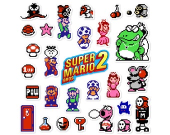 Super Mario Bros. 2 NES Sticker Set (28 Pieces)