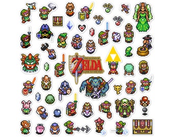 The Legend of Zelda A Link to the Past Sticker Set (55 Pieces)