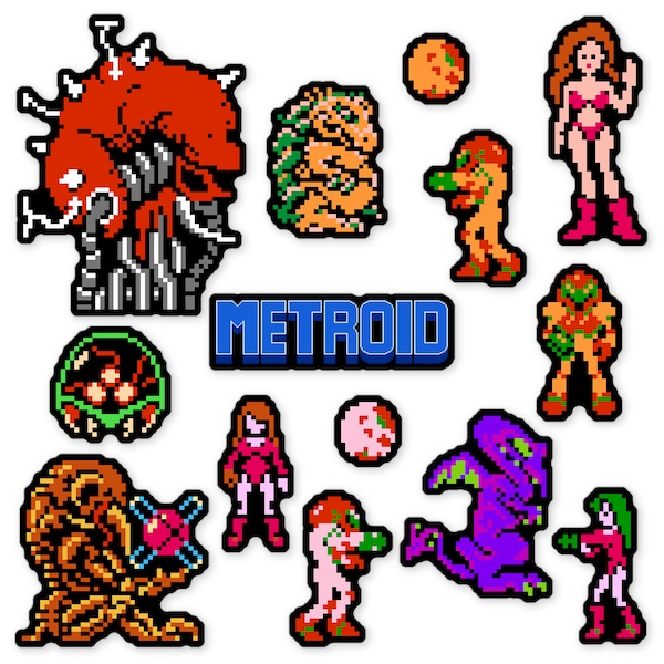 Metroid NES Sticker Set (14 Pieces)