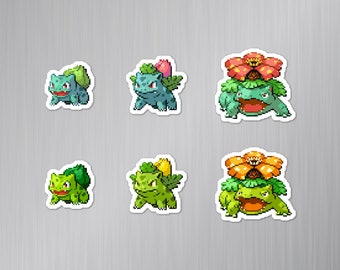 Bulbizarre Ivysaur Venusaur Evolution Line Ensemble d'aimants Pokémon feuille rouge feu vert (6 pièces)