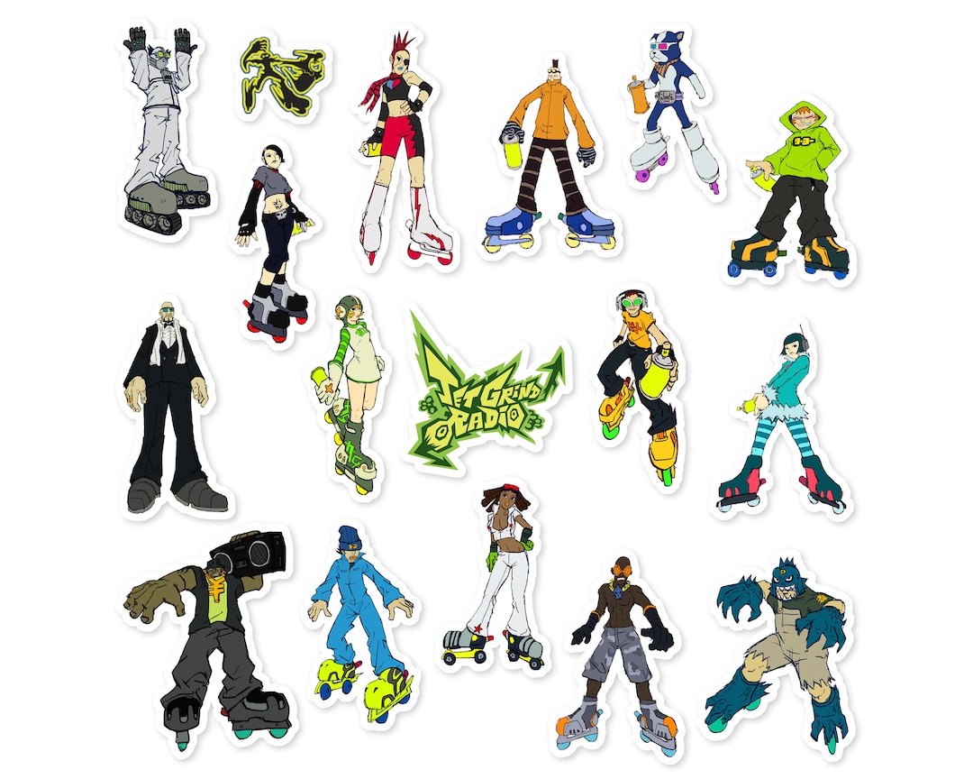 Jet Grind Radio Sega Dreamcast Jet Set Radio Sticker Set 17 Pieces - Etsy
