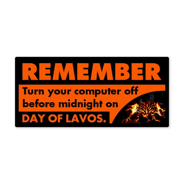 Chrono Trigger Day of Lavos 1999 RememberY2K Computer Sticker