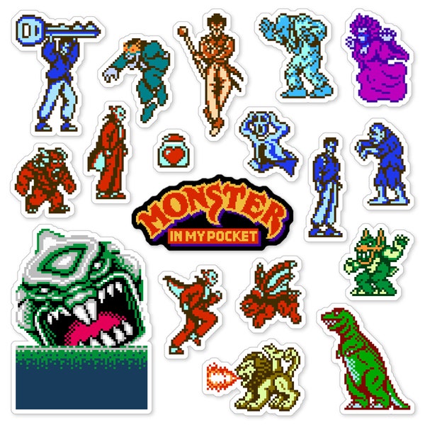 Monster in My Pocket NES Sticker Set (18 Pieces)