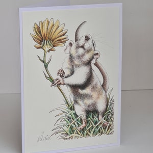 Art Gift Card - Veldmuis met bloem
