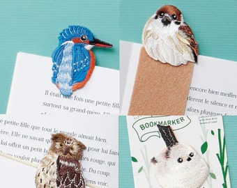 Realistic Unique Embroidery Bookmark Bird, Owl Book mark, Sparrow Bookmark,Bonny Bird Bookmarker, Kingfisher Bookmark,Cute Japanese Bookmark