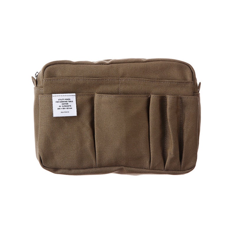 Delfonics Utility Carrying Pouch Inner Stud Medium Small Size/ 15 Pockets / Inner Carrying / A5 Size Olive