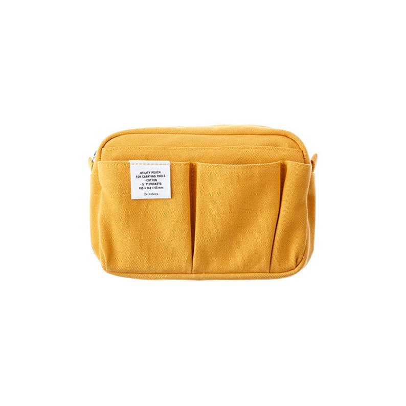 Delfonics Utility Carrying Pouch Inner Stud SMALL SIZE/ 10 Pockets / Inner Carrying / A6 SIZE Yellow
