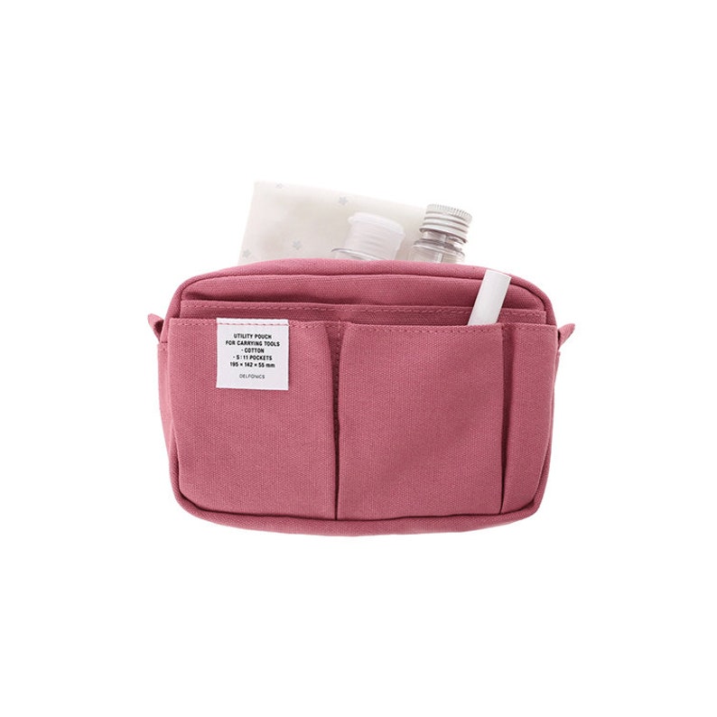 Delfonics Utility Carrying Pouch Inner Stud SMALL SIZE/ 10 Pockets / Inner Carrying / A6 SIZE Pink