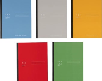 Hobonichi Plain Semi B5 Notebook, avec faible stress visuel, ensemble de 5 couleurs