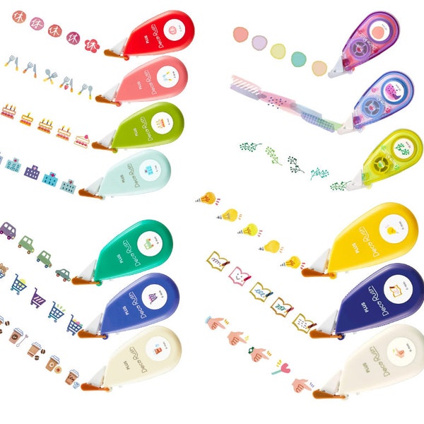 Decoration Tape Pen SET, DecoRush Set for Hobonichi ,Sticker Pen for Scrapbooking, Journal , Hobonichi Accessory, Deco rush