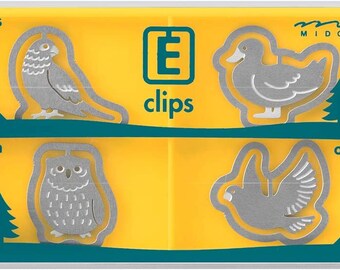 Midori Etched Clips　Bird Pattern