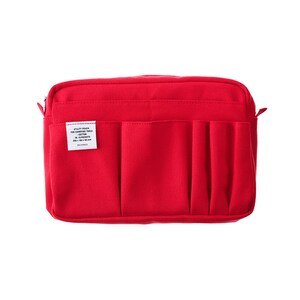 Delfonics Utility Carrying Pouch Inner Stud Medium Small Size/ 15 Pockets / Inner Carrying / A5 Size Red