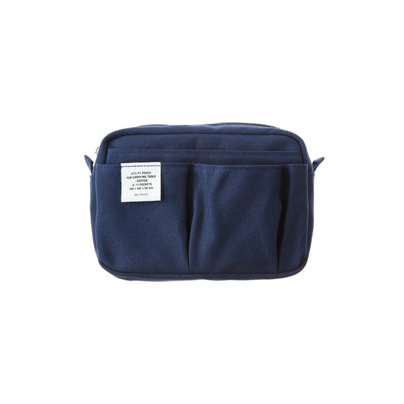 Delfonics Utility Carrying Pouch Inner Stud SMALL SIZE/ 10 Pockets / Inner Carrying / A6 SIZE Dark Blue