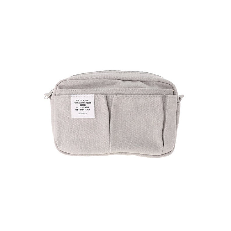 Delfonics Utility Carrying Pouch Inner Stud SMALL SIZE/ 10 Pockets / Inner Carrying / A6 SIZE Gray