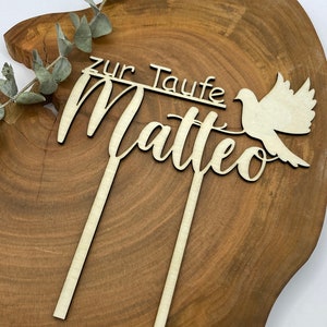 Cake Topper Taufe personalisiert Caketopper Name Tortenstecker zur Taufe Tischdeko Taufe Bild 9