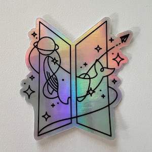 BTS geïnspireerde holografische logosticker Whalen