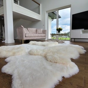 Genuine Natural Sheepskin Cream White Very Soft Carpet Rug Pelt Designer Sheepkin Rug