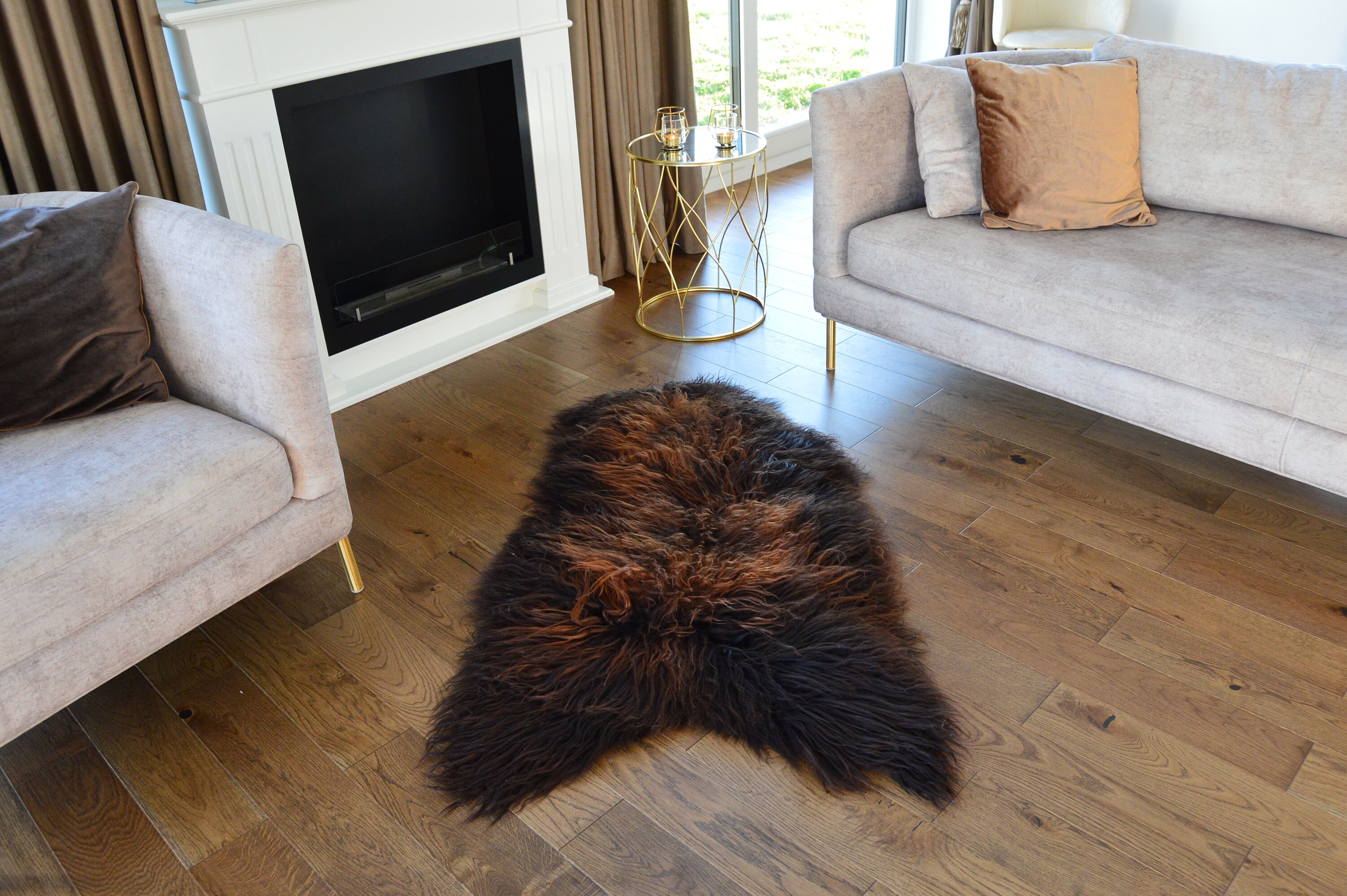 Real Icelandic Curly Wool Sheepskin Rug Scandinavian Decor Sofa ...
