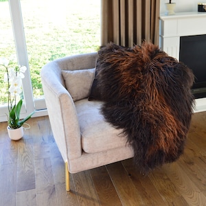 Real Icelandic Curly Wool Sheepskin Rug Scandinavian Decor Sofa Sheepskin throw Chair Cover Natural Sheep Skin Rugs Black Brown