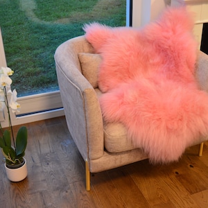 Genuine Icelandic PINK Sheepskin Rug, Pelt, carpet, Giant Sheepskin rug, Large sheepskin Rug, Sheepskin Baby Room 47x28"