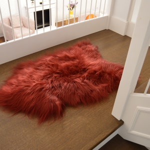 Genuine Natural Icelandic CLARET Sheepskin Rug, Pelt, carpet, Giant Sheepskin rug, Birthday Gift Rug, Exclusive Sheepskin SIZE