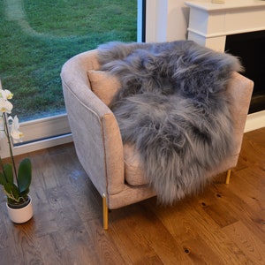 Genuine Natural Icelandic GRAY Sheepskin Rug, Pelt, carpet, Giant Sheepskin rug, Large sheepskin Rug, Sheepskin 47x28&quot;