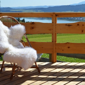 Genuine Natural Sheepskin Rug White , Pelt, carpet, Giant Sheepskin rug, Large sheepskin Rug, Sheepskin 47x28"
