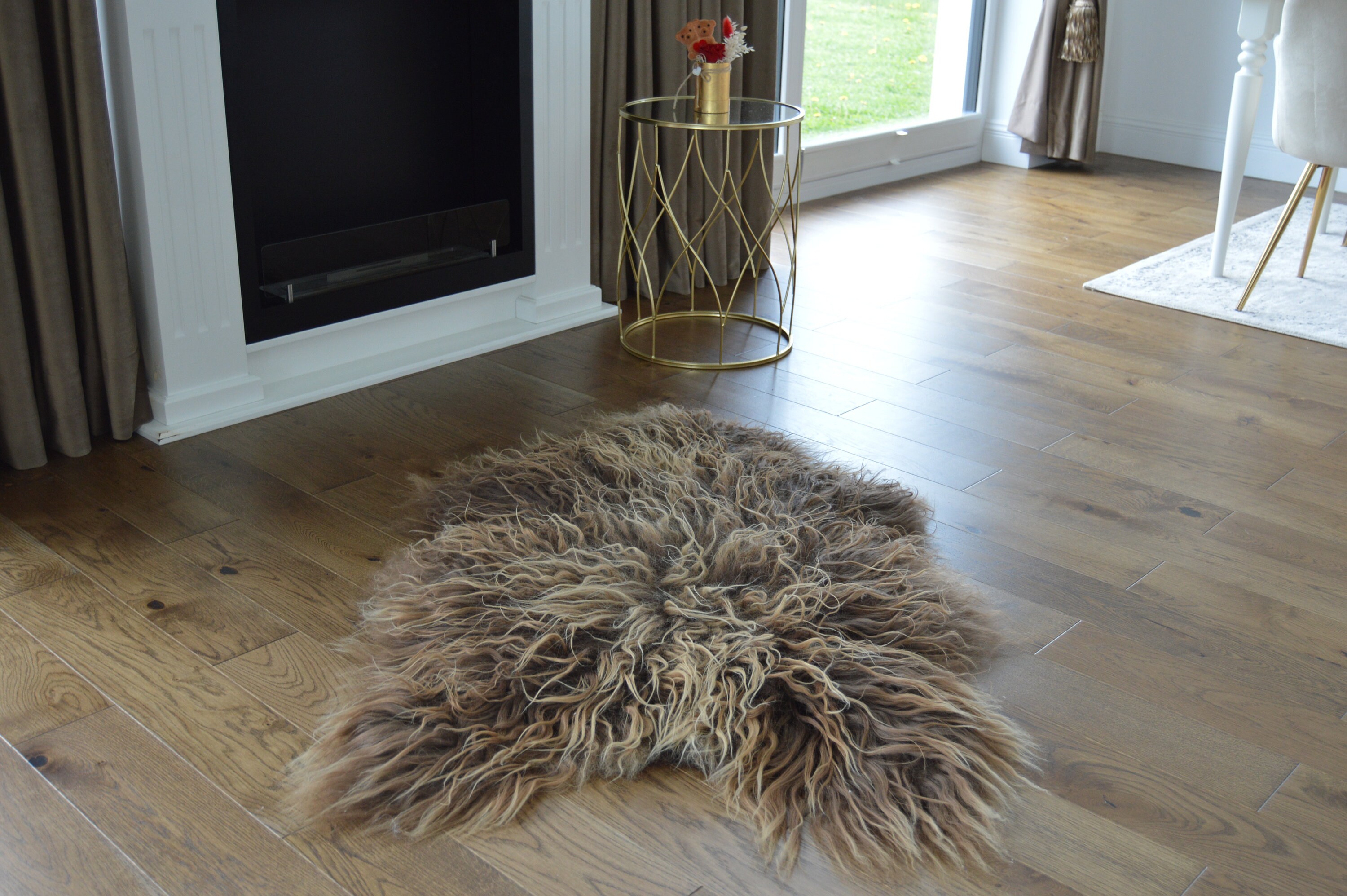 Natural Icelandic Genuine Curly Brown Sheepskin Rug, Single Pelt, Sheep ...