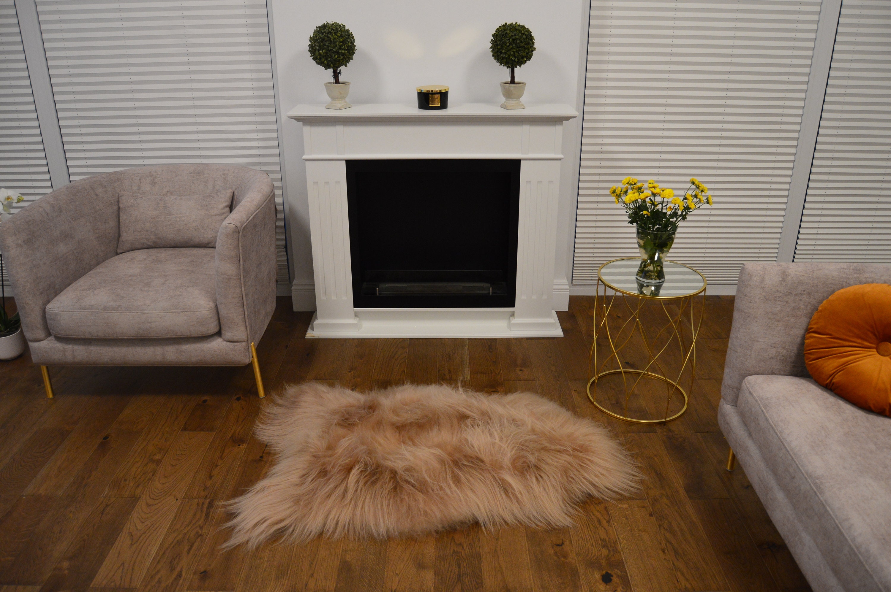 Cappuccino Icelandic Sheepskin Rug, Real Sheepskin Pelt Seat