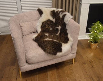 Alfombra de piel de oveja auténtica Natural JACOB, funda para silla, piel de oveja escandinava para el hogar, piel de oveja de lujo, alfombras decorativas para el hogar